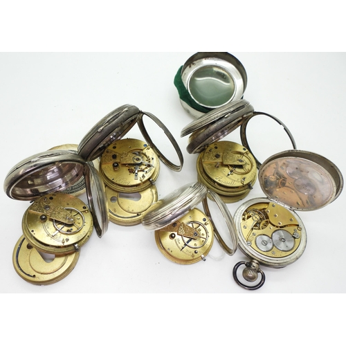 934 - Five silver pocket watches to include a open face pocket watch hallmarked 1872, the movement signed ... 