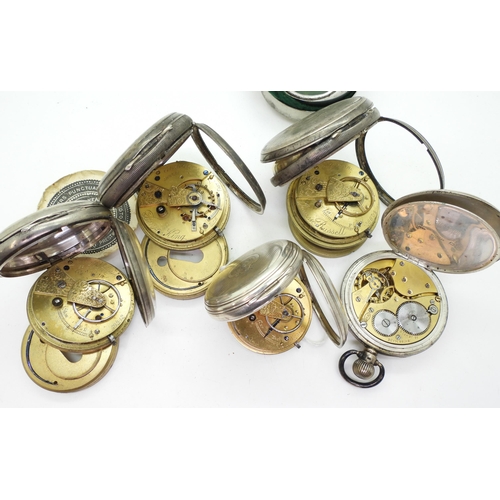 934 - Five silver pocket watches to include a open face pocket watch hallmarked 1872, the movement signed ... 