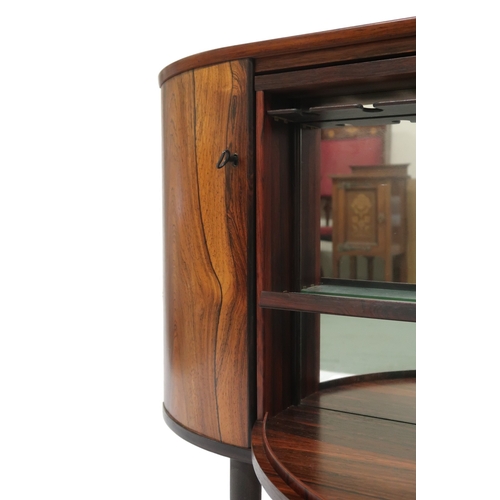 2089 - *WITHDRAWN* A MID 20TH CENTURY NORWEGIAN SOLA MOBELFABRIK CORNER DRINKS CABINET with open shelves th... 