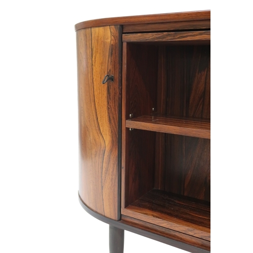 2089 - *WITHDRAWN* A MID 20TH CENTURY NORWEGIAN SOLA MOBELFABRIK CORNER DRINKS CABINET with open shelves th... 