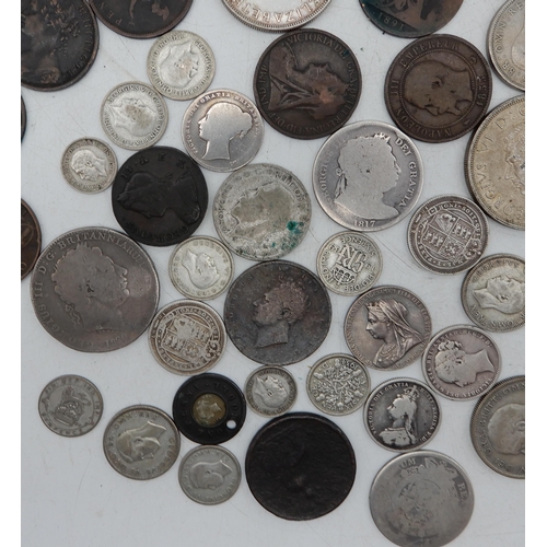 305 - A lot comprising various Great Britain coins with George III and Victoria examples 