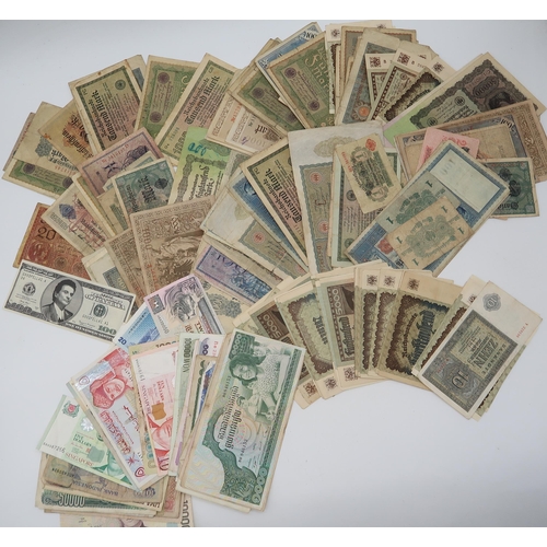 306 - GERMANY a quantity of Reichsbanknote together with banknotes from the far east and South East Asia