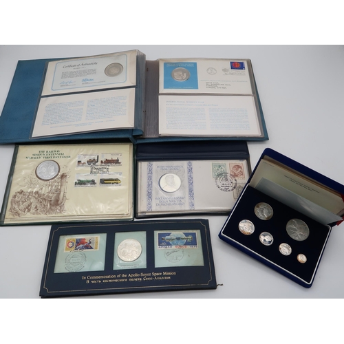 313 - Medallic First Day Covers with July 17 1975 Apollo Soyuz Link-Up, 18 April 1974 Michelangelo 500th A... 