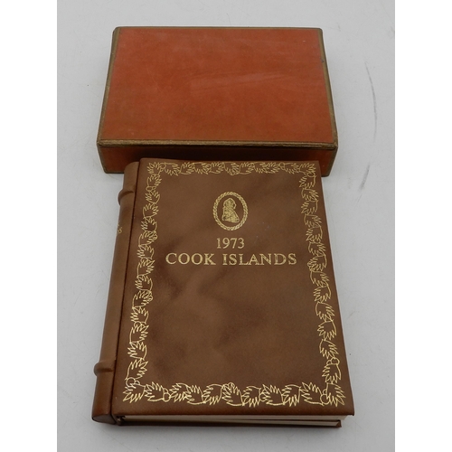 314 - Cook Islands 1973 low mintage proof set with book-style case 1973 nine-coin set offered in unusual o... 