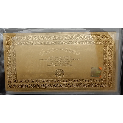 317 - Bank Of England 24 K Gold Banknotes Collection United Kingdom - Pound £5, £10, £20, £50 with Certifi... 