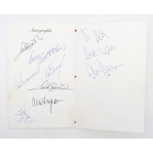 332 - An Alan Hansen Testimonial Dinner menu, with signatures of Hansen, Sir Alex Ferguson and others; tog... 