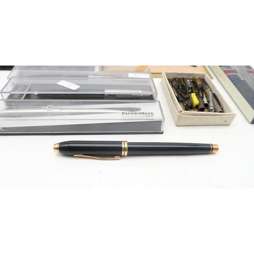 336 - A large collection of fountain and ballpoint pens, largely by Parker, also including a vintage 