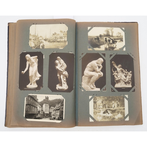 341 - An album of early-20th century German illustrated and photographic postcards, to include views of Cr... 