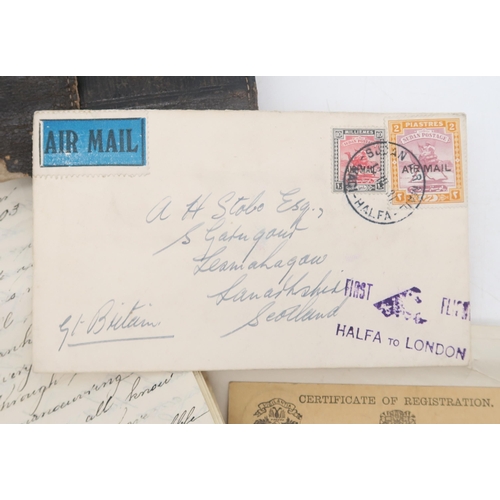 372 - A 1931 Sudan Airmail First Flight cover, Halfa to London, with commemorative ink stamp bottom right ... 