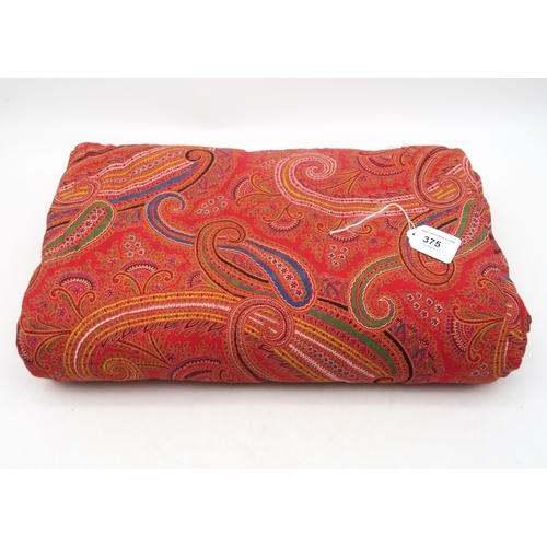 375 - A contemporary printed Paisley pattern quilted throw, measuring approx. 165cm x 159cm