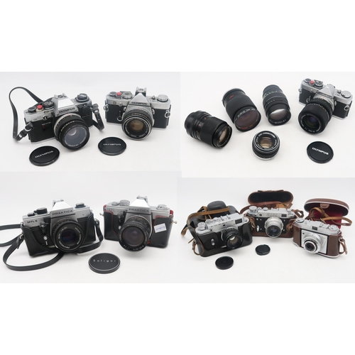 377 - An Olympus OM2N camera fitted with an OM-System S Zuiko Auto-Zoom 35-70mm 1:4 lens, Super Ozeck II A... 