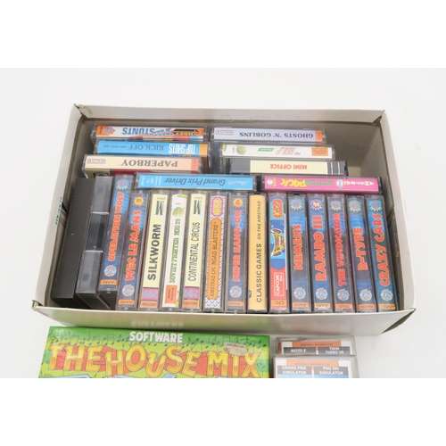 381 - A collection of vintage Amstrad gaming casettes, to include Grand Prix Driver, Silkworm, Paperboy, R... 