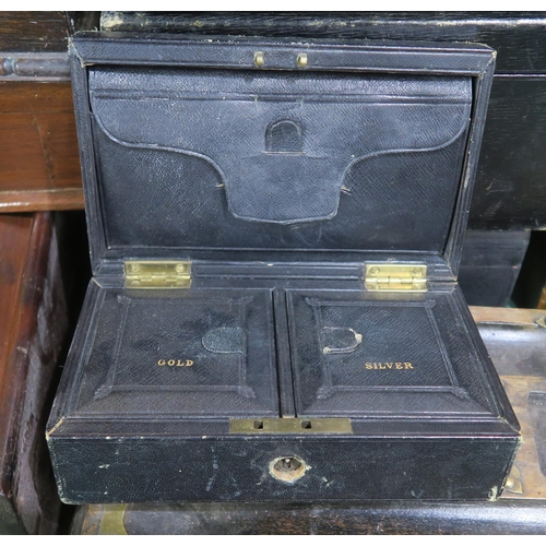 394 - A large assortment of boxes, to include a monogrammed velvet-lined leather jewellery box by S. Woolf... 