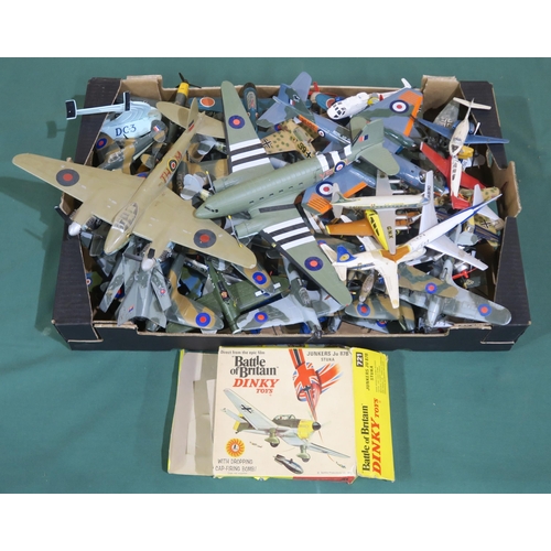 396 - A large collection of model military aircraft, largely by Dinky Toys, to include multiple A6M5 Zero-... 