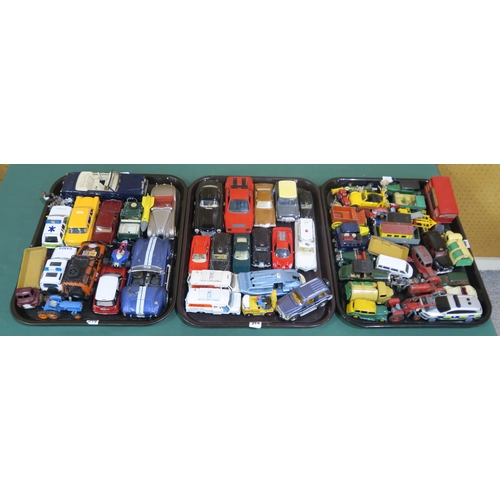 399 - A considerable quantity of play-worn die-cast model vehicles, with examples by Dinky, Britains, the ... 