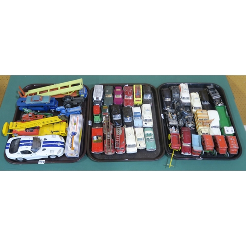 399 - A considerable quantity of play-worn die-cast model vehicles, with examples by Dinky, Britains, the ... 