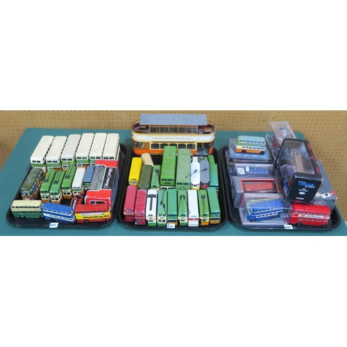 401 - Assorted die-cast model buses and trams, with many by Corgi, to include examples in Glasgow Corporat... 