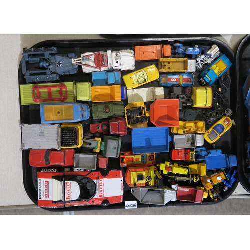 406 - A large collection of play-worn model vehicles, with Matchbox, Dinky and Corgi examples etc. 