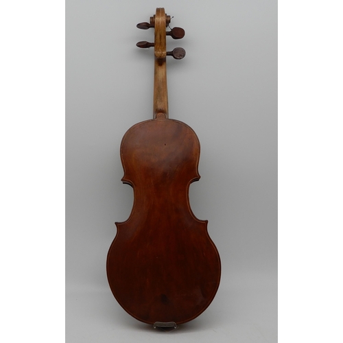 410 - A one piece back viola 40.5cm bearing label with inscription to the interior Made by Alex Ponder Tor... 