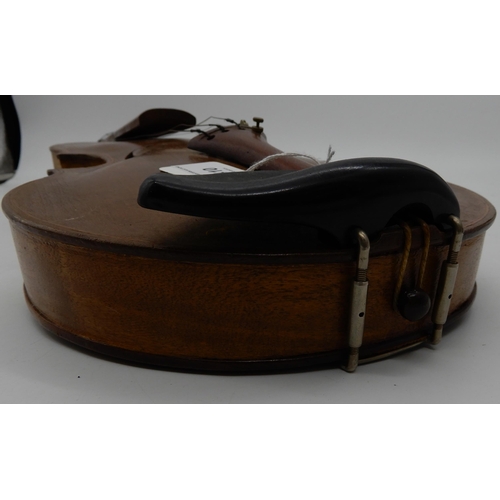 410 - A one piece back viola 40.5cm bearing label with inscription to the interior Made by Alex Ponder Tor... 