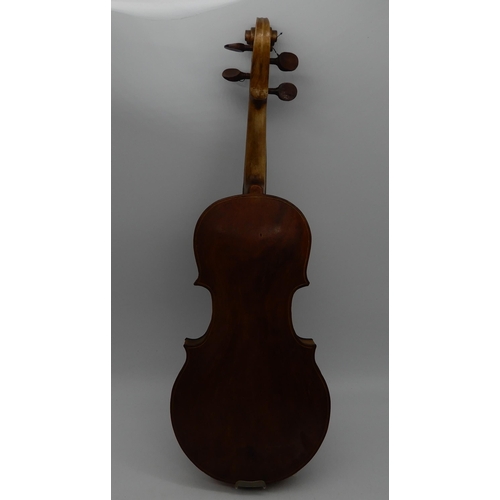 410 - A one piece back viola 40.5cm bearing label with inscription to the interior Made by Alex Ponder Tor... 