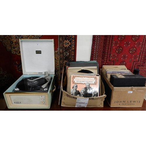 414 - A Dansette Bermuda Monarch record player together with various shellac 78 RPM records