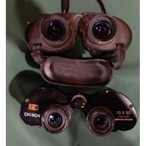 419 - A quantity of binoculars with various makers and models with Nikon, Pentax, E. Leitz, Carl Zeiss, Vi... 