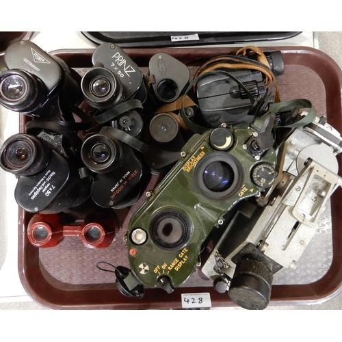 428 - A lot comprising  monoculars and binoculars various makers and models