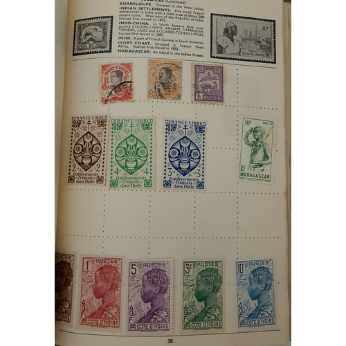 429 - The Albion Stamp Album with various worldwide stamps together with a small stock book with Deutsches... 