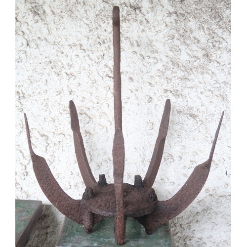 20P - A cast iron boats anchor