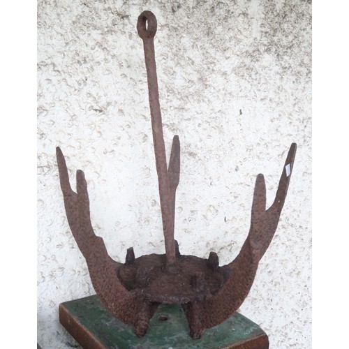 20P - A cast iron boats anchor