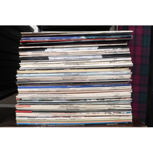 414A - VINYL RECORDS a good collection in three boxes and two cases of classical, operatic and easy listeni... 