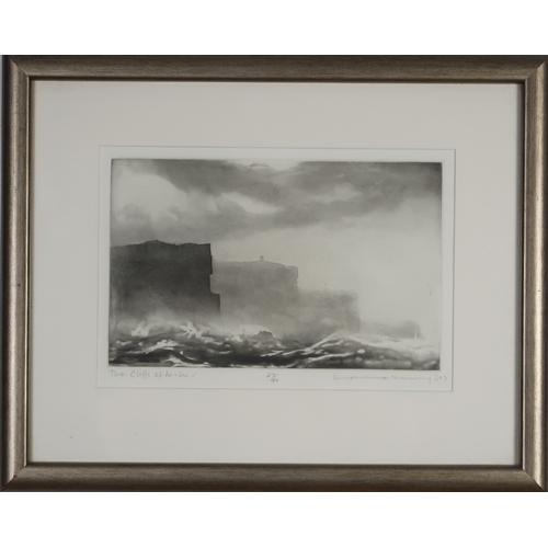 3006 - NORMAN ACKROYD CBE RA (BRITISH B.1938)CLIFFS OF MOHARAquatint, signed, inscribed and numbered 27/90i... 