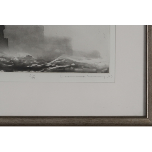 3006 - NORMAN ACKROYD CBE RA (BRITISH B.1938)CLIFFS OF MOHARAquatint, signed, inscribed and numbered 27/90i... 