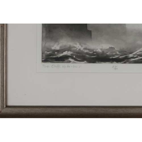 3006 - NORMAN ACKROYD CBE RA (BRITISH B.1938)CLIFFS OF MOHARAquatint, signed, inscribed and numbered 27/90i... 