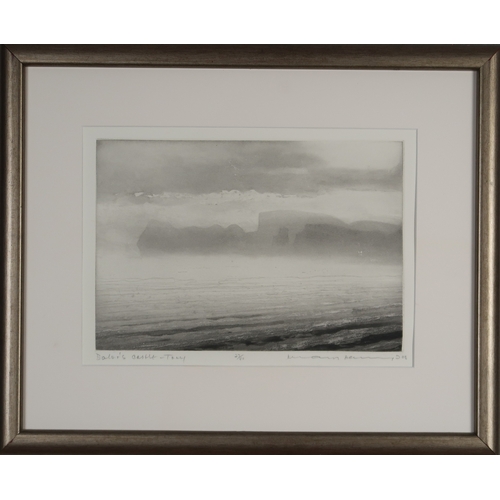 3007 - NORMAN ACKROYD CBE RA (BRITISH B.1938)BALOR'S CASTLE TORYAquatint, signed inscribed and numbered 27/... 