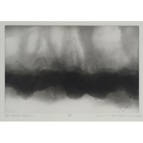 3008 - NORMAN ACKROYD CBE RA (BRITISH B.1938)TOR ROCKS - MALINAquatint, signed inscribed dated numbered 51/... 