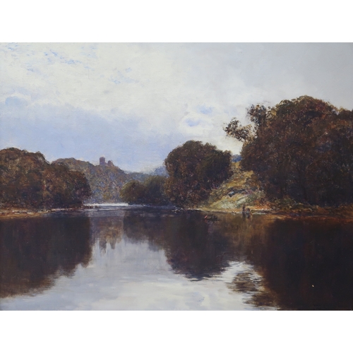 3019 - WILLIAM B YOUNG (SCOTTISH 1845-1916)RIVER LANDSCAPE WITH RUINED CASTLEOil on canvas, signed lower ri... 