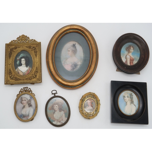 3020 - A QUANTITY OF MISCELLANEOUS DECORATIVE PORTRAIT MINIATURES (19/20thC) to include Sarah Page (15)Cite... 