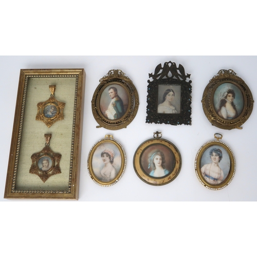 3020 - A QUANTITY OF MISCELLANEOUS DECORATIVE PORTRAIT MINIATURES (19/20thC) to include Sarah Page (15)Cite... 