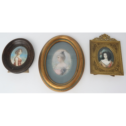 3020 - A QUANTITY OF MISCELLANEOUS DECORATIVE PORTRAIT MINIATURES (19/20thC) to include Sarah Page (15)Cite... 