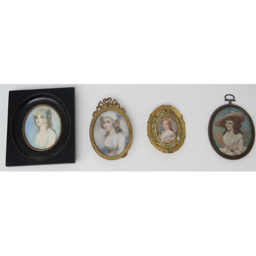 3020 - A QUANTITY OF MISCELLANEOUS DECORATIVE PORTRAIT MINIATURES (19/20thC) to include Sarah Page (15)Cite... 