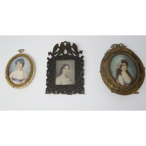 3020 - A QUANTITY OF MISCELLANEOUS DECORATIVE PORTRAIT MINIATURES (19/20thC) to include Sarah Page (15)Cite... 