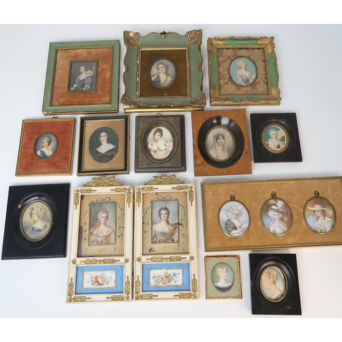 3021 - A QUANTITY OF MISCELLANEOUS DECORATIVE PORTRAIT MINIATURES (19/20thC) (16)Cites 9XOBNGQR... 