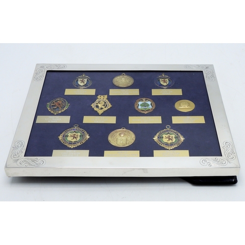 2671A - HAROLD DAVIS, RANGERS LEGEND - HIS MEDALSComprising 9ct gold and enamel 1960-61 Scottish Football Le... 