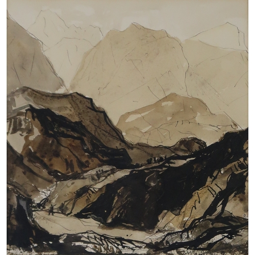 3029 - SIR DY CAMERON RA RSA RSW RWS RE (SCOTTISH 1865-1945)GLEN COE Ink and watercolour, signed lower... 