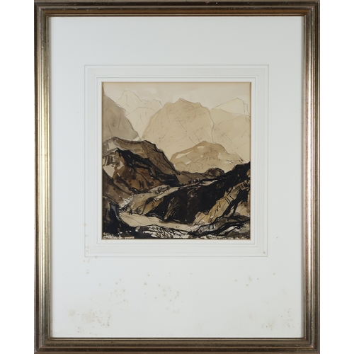 3029 - SIR DY CAMERON RA RSA RSW RWS RE (SCOTTISH 1865-1945)GLEN COE Ink and watercolour, signed lower... 