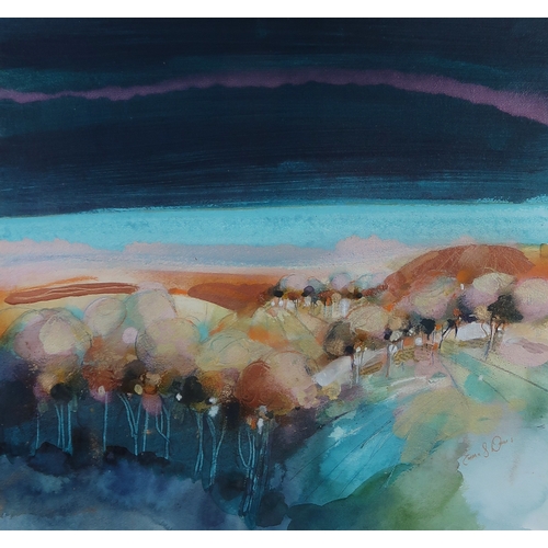 3033 - EMMA S DAVIS RSW (SCOTTISH B.1975)LANDSCAPEMixed media on paper, signed lower right, 51 x 53cm (20 x... 