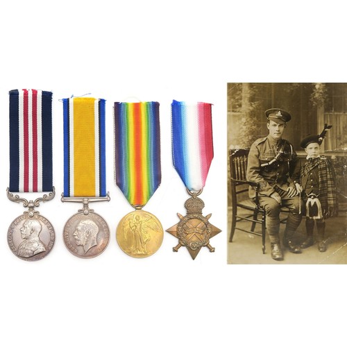 2624 - A WW1 MILITARY MEDAL GROUP OF FOUR AWARDED TO 6035 DRIVER OWEN McKAY, ROYAL FIELD ARTILLERYComprisin... 