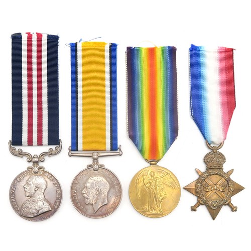 2624 - A WW1 MILITARY MEDAL GROUP OF FOUR AWARDED TO 6035 DRIVER OWEN McKAY, ROYAL FIELD ARTILLERYComprisin... 